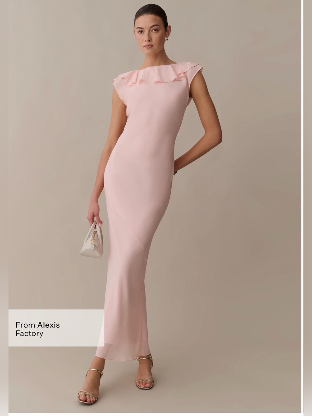 Few Moda o.p.t Shelley Blush Pink Ruffle Maxi Dress M NWT $298